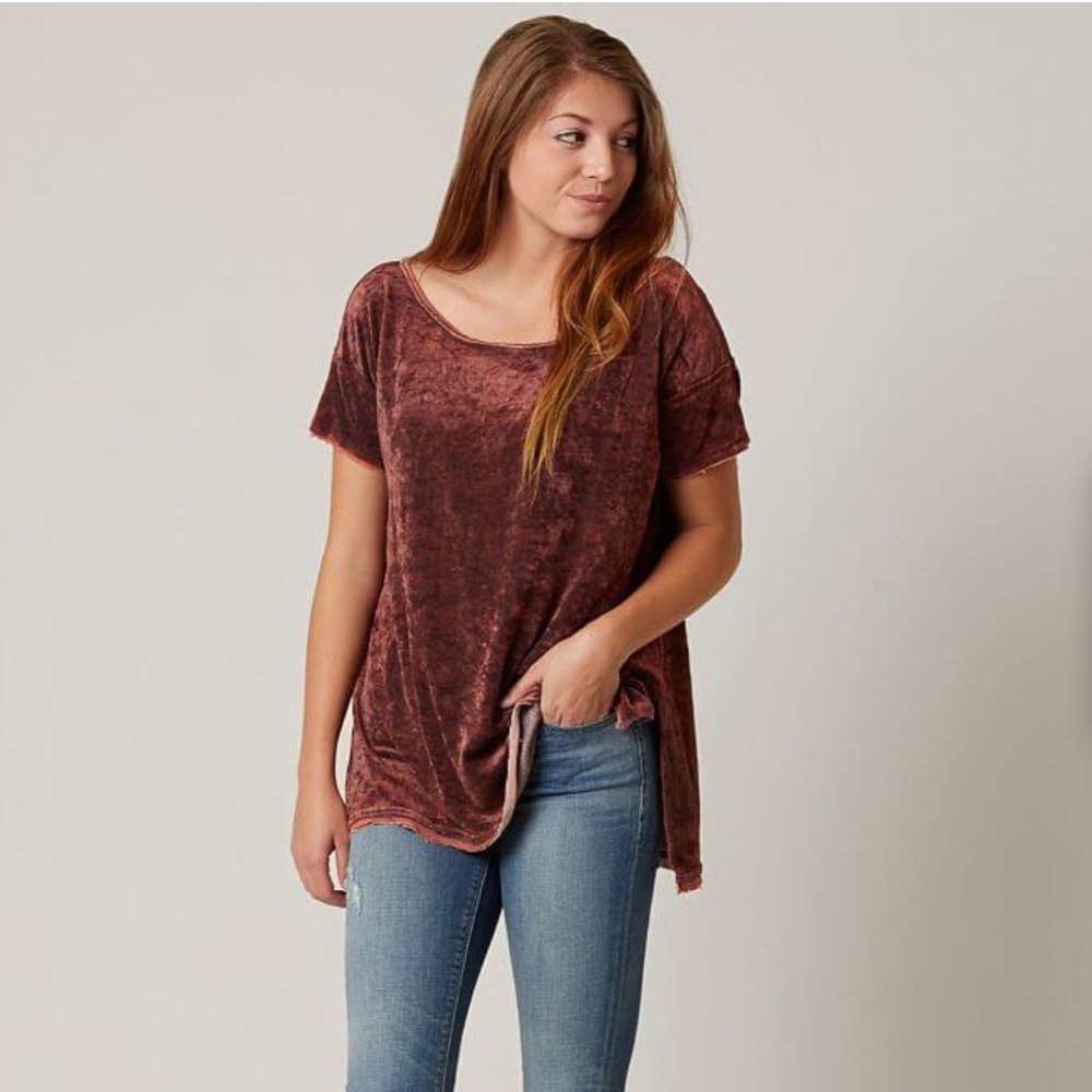 Free People Velvet Top - Maroon